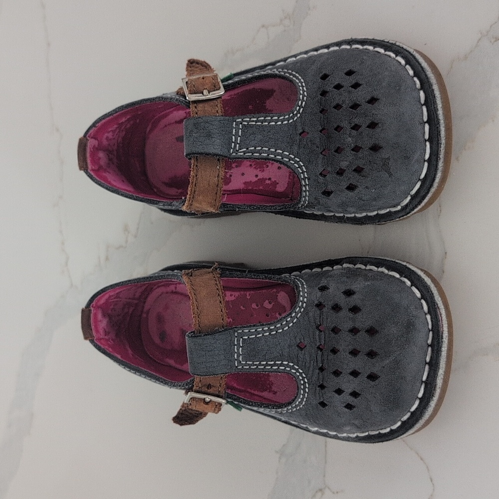 Kickers Gray and Brown Dress Shoes with Buckle 10US - Picture 3 of 10